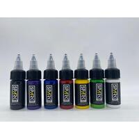 Spark Tattoo Ink Multi-Colour Set - 15 ml Bottles (7 x 15ml) (New)
