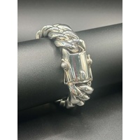 Mens 925 Sterling Silver Chunky Curb Link 362g Bracelet (New)