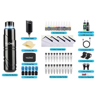 YILONG S2 Wireless Rotary Tattoo Pen Kit Machine Set 20 Needles Ink Supply