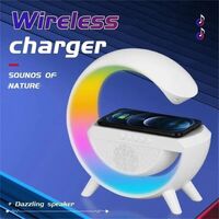 NEW LED Atmosphere Lamp Wireless Charger Bluetooth Speaker RGB Bedside Night Lights by SING-E