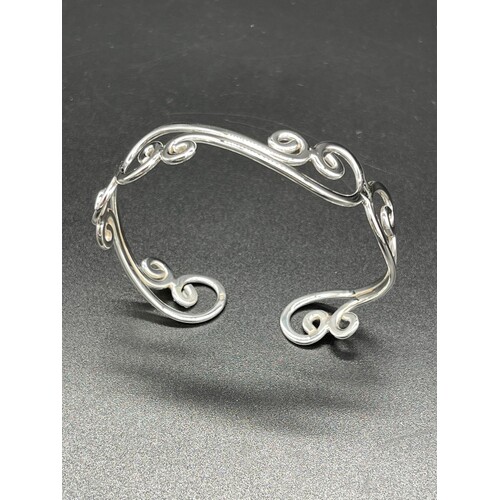 Ladies Sterling Silver Spiral Cuff Bangle (Brand New)