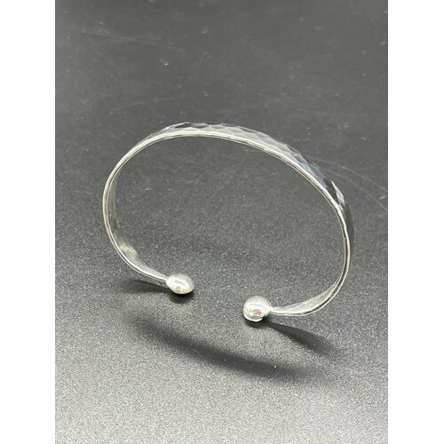 Unisex Sterling Silver Textured Cuff Bangle (Brand New)