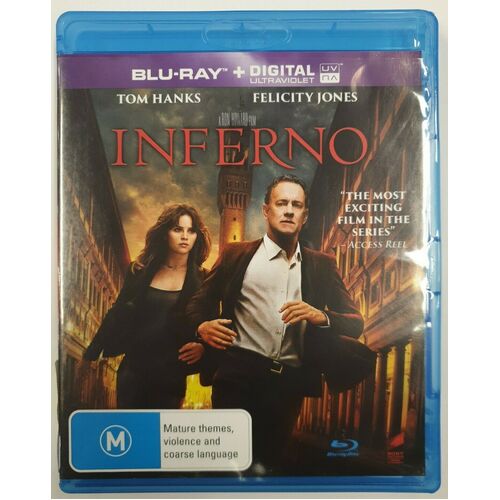 Inferno Tom Hanks Felicity Jones Blu Ray Bluray Disc Movie 