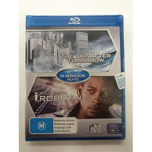 2 PACK THE DAY AFTER TOMORROW & I ROBOT BLU-RAY BLU RAY DISC DVD WILL SMITH...