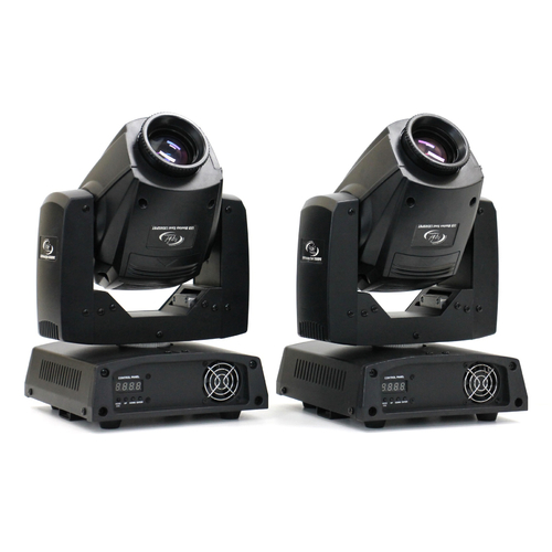 2 x Light Emotion LX50 Moving Head LED Spot Light Pair Colours Gobos (Pre-Owned)