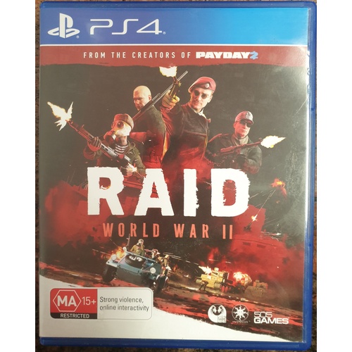 Raid World War 2 Sony PlayStation 4 Game Disc