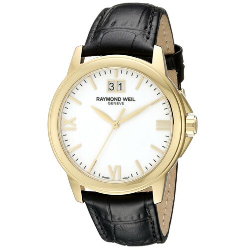 Raymond Weil Men's Tradition 39mm White Dial 18K Swiss Quartz Watch 5476-P-00307