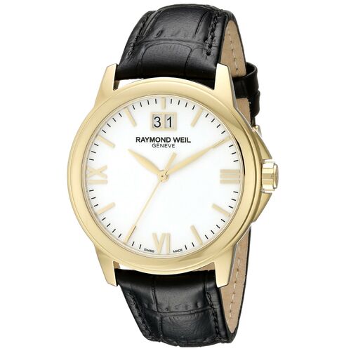 Raymond Weil Men's Tradition 39mm White Dial 18K Swiss Quartz Watch 5476-P-00307 (Pre-Owned)