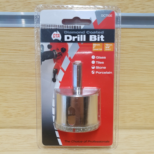 DTA Quality Tools Diamond Coated Drill Bit 50mm 2 Inch Diameter 10mm Shaft
