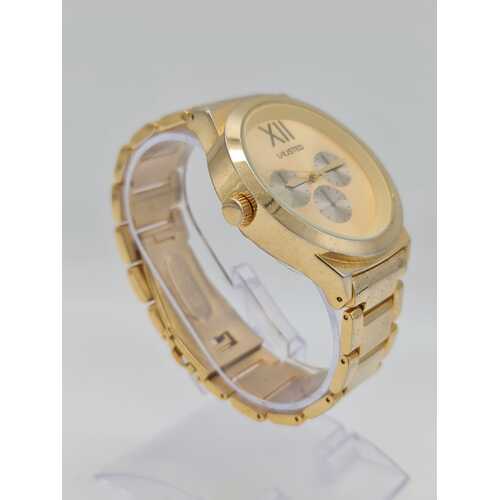 Unlisted UL1269 Yellow Gold Case Dial Silver Sub-Eyes Men’s Quartz Watch