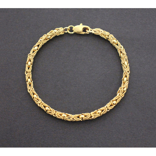 Ladies 18K Solid Yellow Gold Fancy Link Chain Bracelet 14.3 Grams (pre-owned)