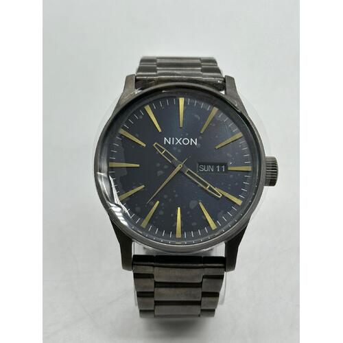 Nixon A356-2983 Sentry SS Stainless Steel Classic Date Gunmetal Mens Watch