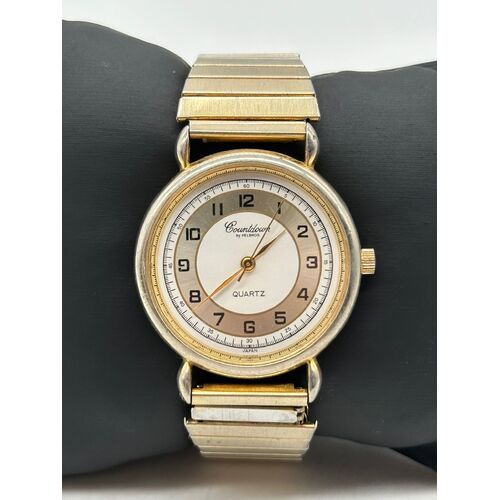 Countdown by Helbros Base Metal Bezel Stainless Steel Ladies Gold Tone Watch