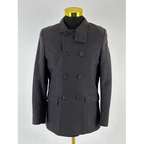 Mens Classic Black Oxford Style Peacoat Jacket Versatile Dress Coat Rare Find