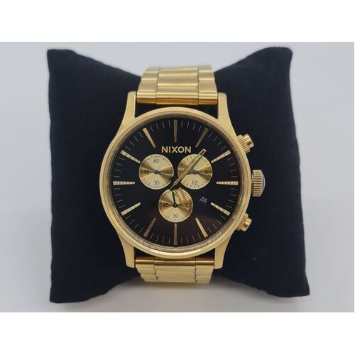Nixon Sentry Chrono Watch 42mm All Gold/Black A386510 (Pre-Owned)