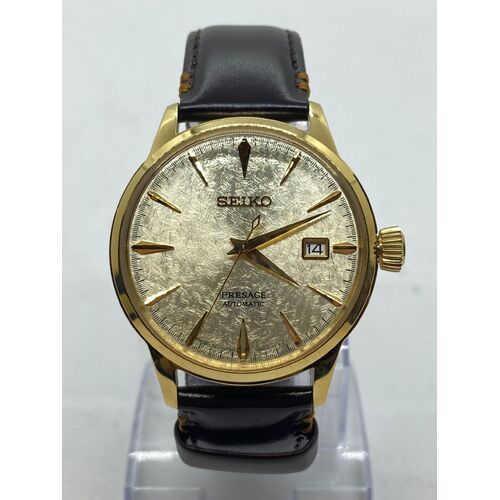Seiko Presage SRPH78J1 Star Bar Limited Cocktail Edition Automatic Leather  Band Men's Watch 4R35-05K