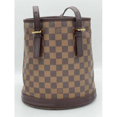 Louis Vuitton 2007 Damier Ebène Marais Shoulder Bag Leather Brown N42240