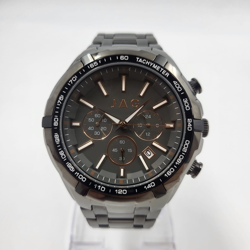 JAG J2510A Mens Chronograph Watch Stainless Steel Tachymeter Date