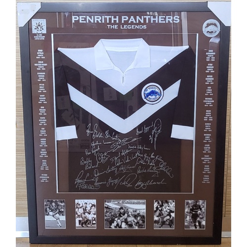 Penrith Panthers Limited Edition Signed Legends Jersey Framed 49 of 500