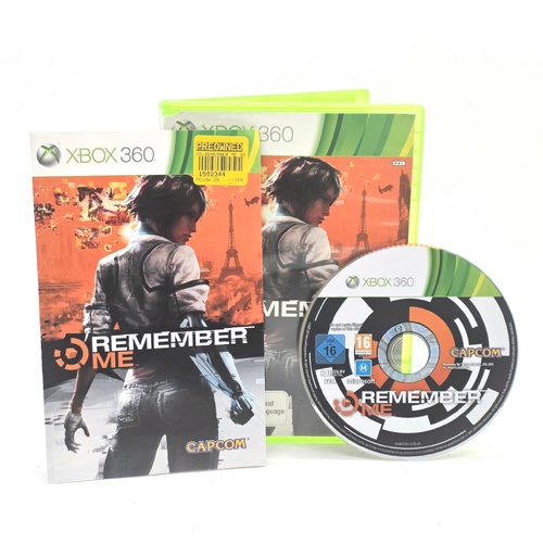 Remember Me Xbox 360 Game Capcom Action Adventure Complete with Manual