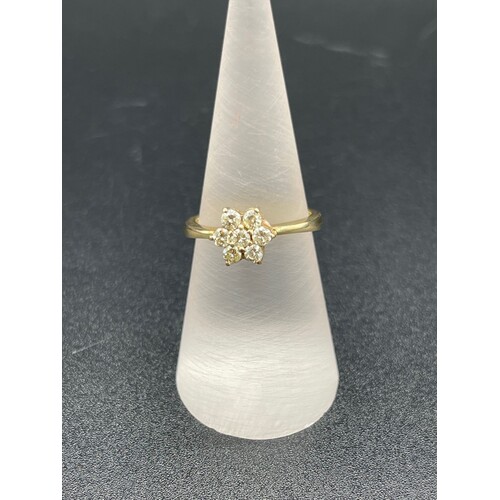 Ladies 14ct Yellow Gold Natural Diamond Ring