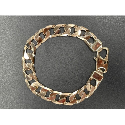 Mens 9ct Yellow Gold Curb Link Bracelet (Pre-Owned)