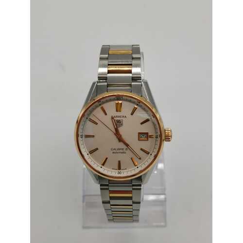 TAG Heuer Carrera Auto Calibre 5 Calibre 5 Automatic Gold/Silver Date Watch