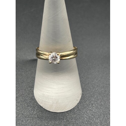 FINE JEWELRY Womens Cubic Zirconia 14K Gold Over Brass Cocktail Ring |  Hawthorn Mall