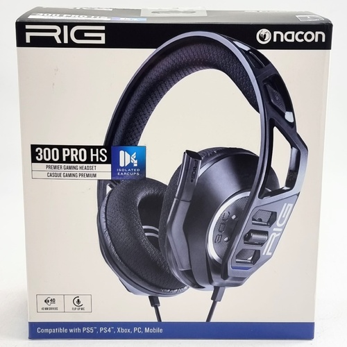 Nacon RIG 300 PRO HS Wired Gaming Headset PS5 PS4 Xbox PC Mobile Black