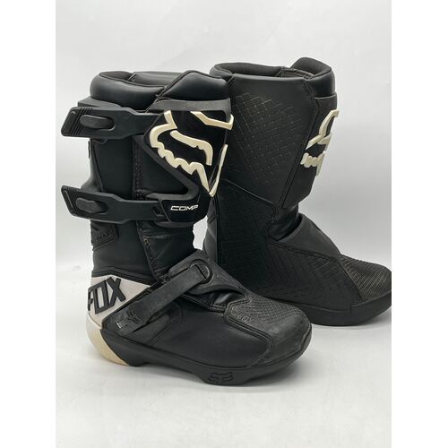 Fox Racing Comp MX Boots Youth Size Y4 Black White (Pre-owned)