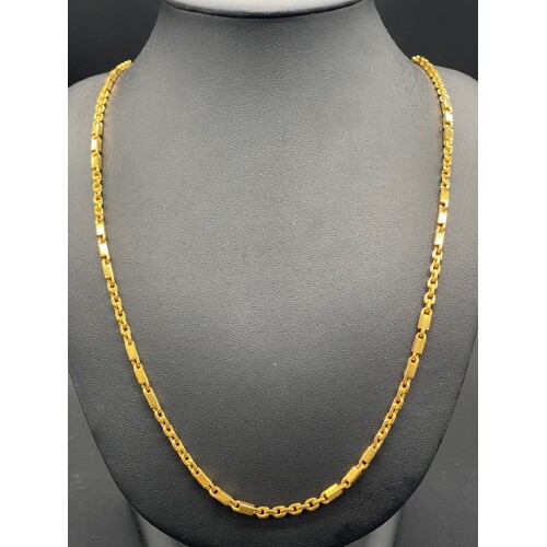 Unisex 21ct Yellow Gold Bar Link Necklace (Pre-Owned)