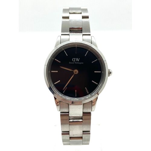 Daniel Wellington Iconic Link 28mm Silver Black Women’s Stainless Steel Watch