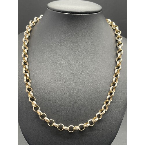 Ladies 9ct Yellow Gold Belcher Link Necklace (Pre-Owned)