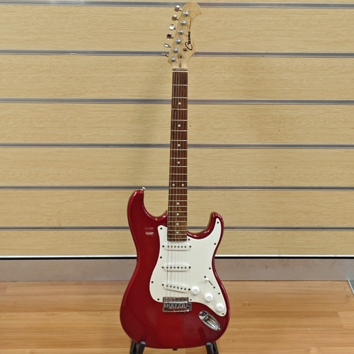 Casino Custom Series Red Strat Style Electric Guitar Missing Whammy Bar