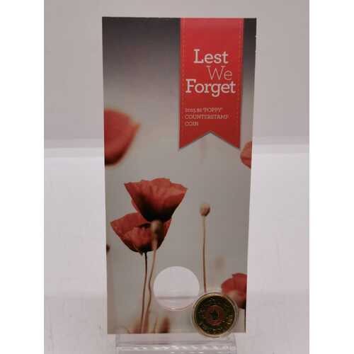 Australian Mint Lest We Forget 2015 $2 ‘Poppy’ Counterstamp Coin (Pre-owned)