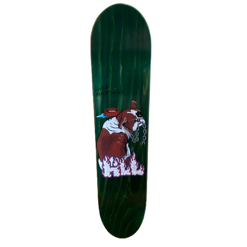 Frankie Hill Artist Series 4-50 Custom Bulldog/Bat Decal Finish Skateboard Deck