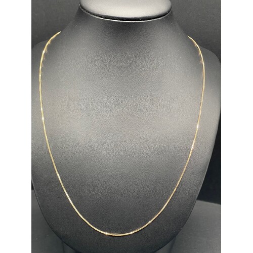 Unisex 14ct Yellow Gold Box Link Necklace (Pre-Owned0