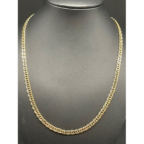Unisex 9ct Yellow Gold Double Curb Link Necklace (Pre-Owned)