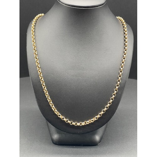 Ladies 9ct Yellow Gold Belcher Link Necklace (Pre-Owned)