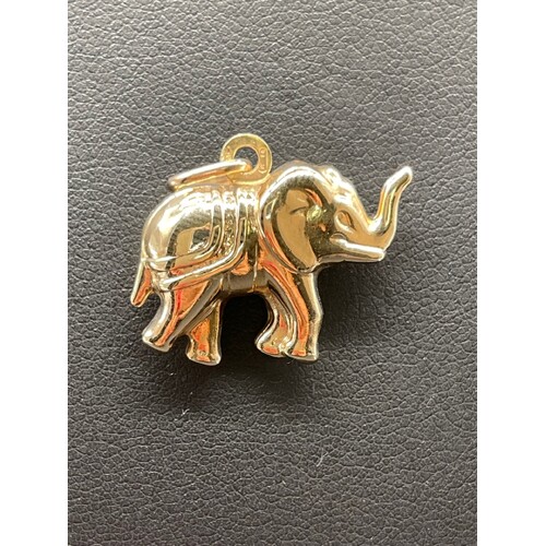 Unisex 9ct Yellow Gold Nose Up Elephant (Pre-Owned)