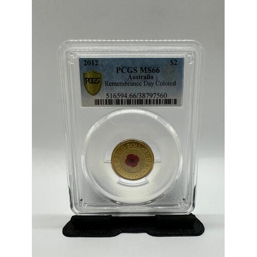 Australia PCGS MS66 2012 $2 Remembrance Day Colored Collectable Coin