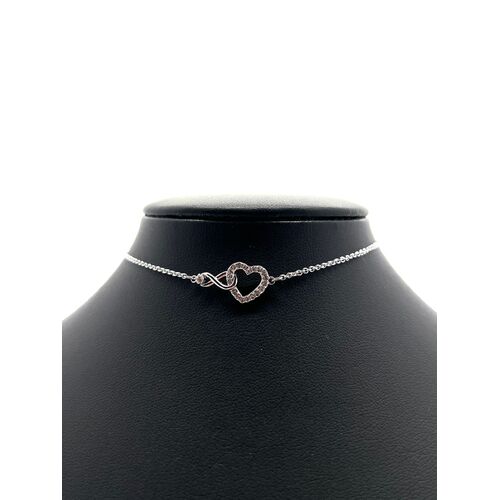 Swarovski Ladies Infinity and Heart Rhodium Plated Bracelet (Pre-owned)