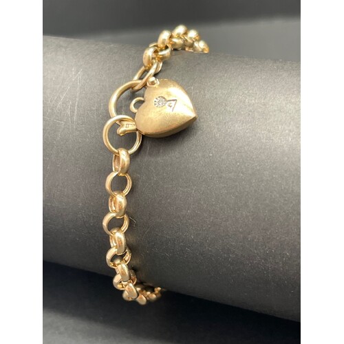 Ladies 9ct Yellow Gold Belcher Link Bracelet