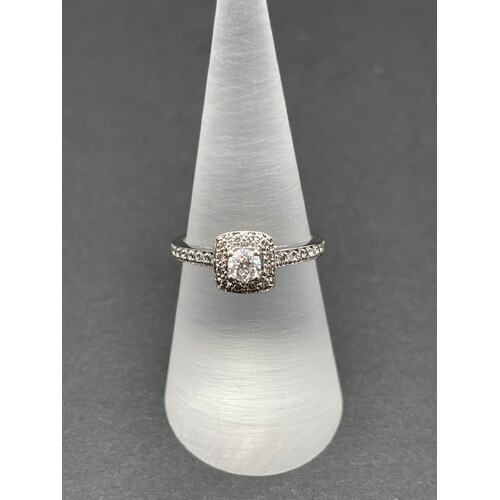 Ladies 9ct White Gold Diamond Engagement Ring