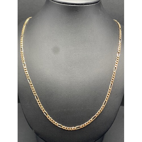 Unisex 9ct Yellow Gold Figaro Link Necklace