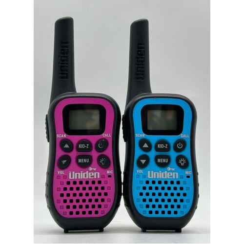 Uniden 99 Channel Kid-Z Walkie Talkie Handheld Radio 2 Pack Blue Pink