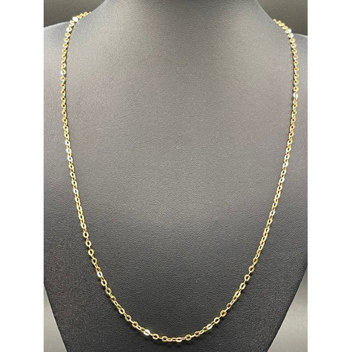 Unisex 18ct Yellow Gold Cable Link Necklace