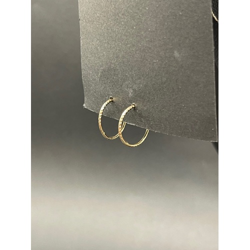 Ladies 9ct Yellow Gold Round Hoop Earrings