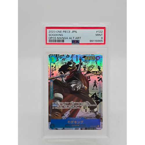 2023 One Piece Card Japanese OP03 Manga Alt. Art #122 Sogeking PSA Mint 9