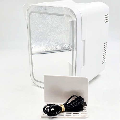 Portable Mini Makeup & Cosmetic Fridge Cooler Warmer LED Mirror 4L 12V DC Skincare Refrigerator